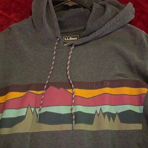 L.L. Bean women’s Blue and Multicolor Graphic Hoodie
